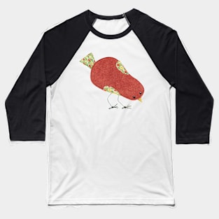 Funky little fabric art bird Baseball T-Shirt